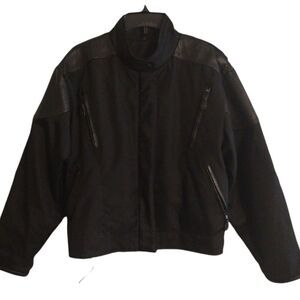 Unik leather/nylon Motorcycle ladies  jacket Size Xl Black